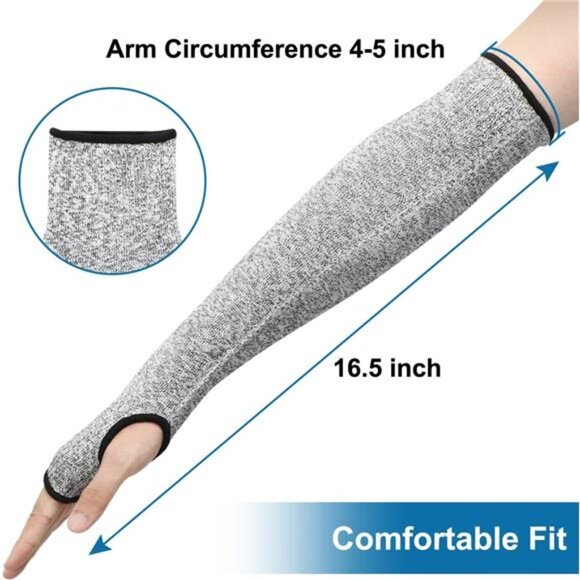 Arm Protection Sleeves Level 5 Cut 2 Pairs Heat Resistant Sleeves - Picture 6 of 7